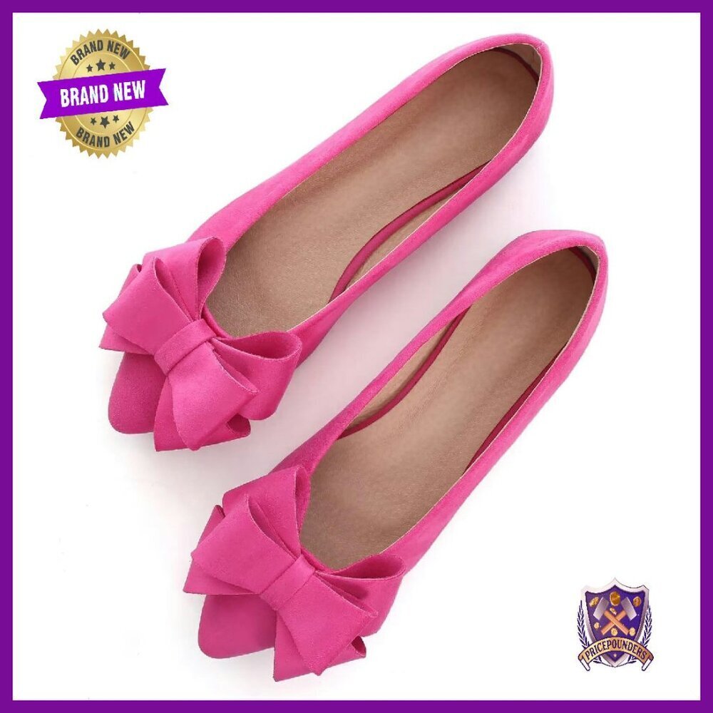 Pointed Toe Ballet Flats Slip-On Suede Work Casual Shoes